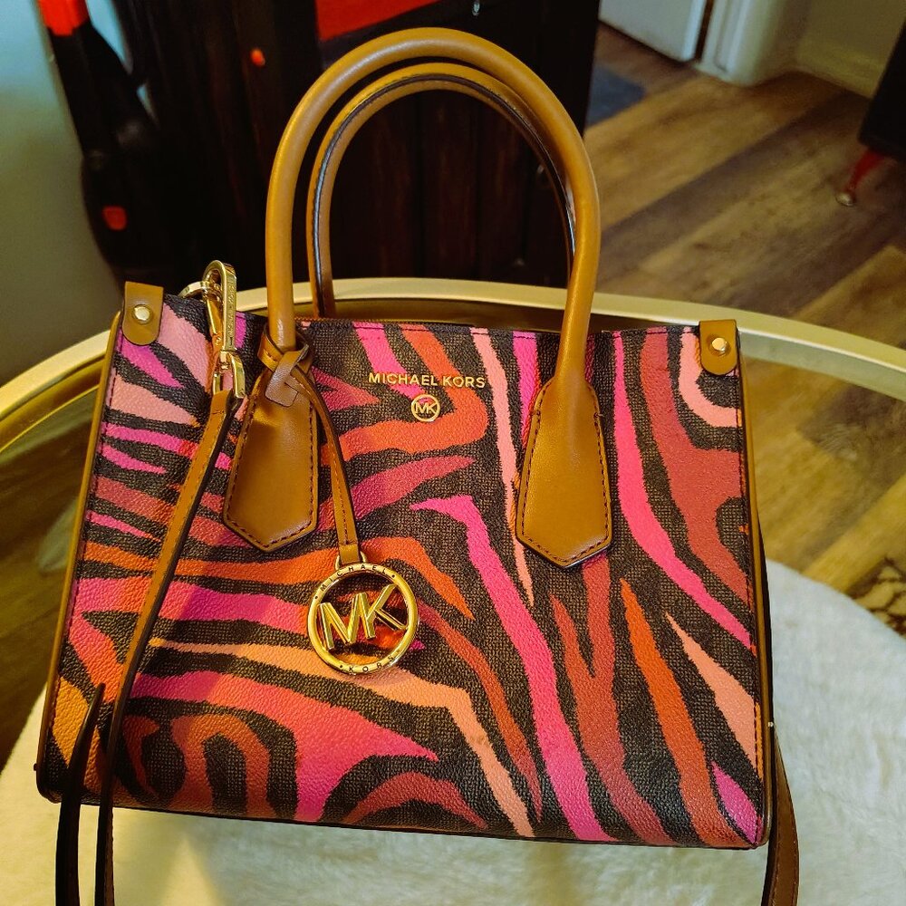 Michael Kors Satchel Handbag Maple Brown Multi